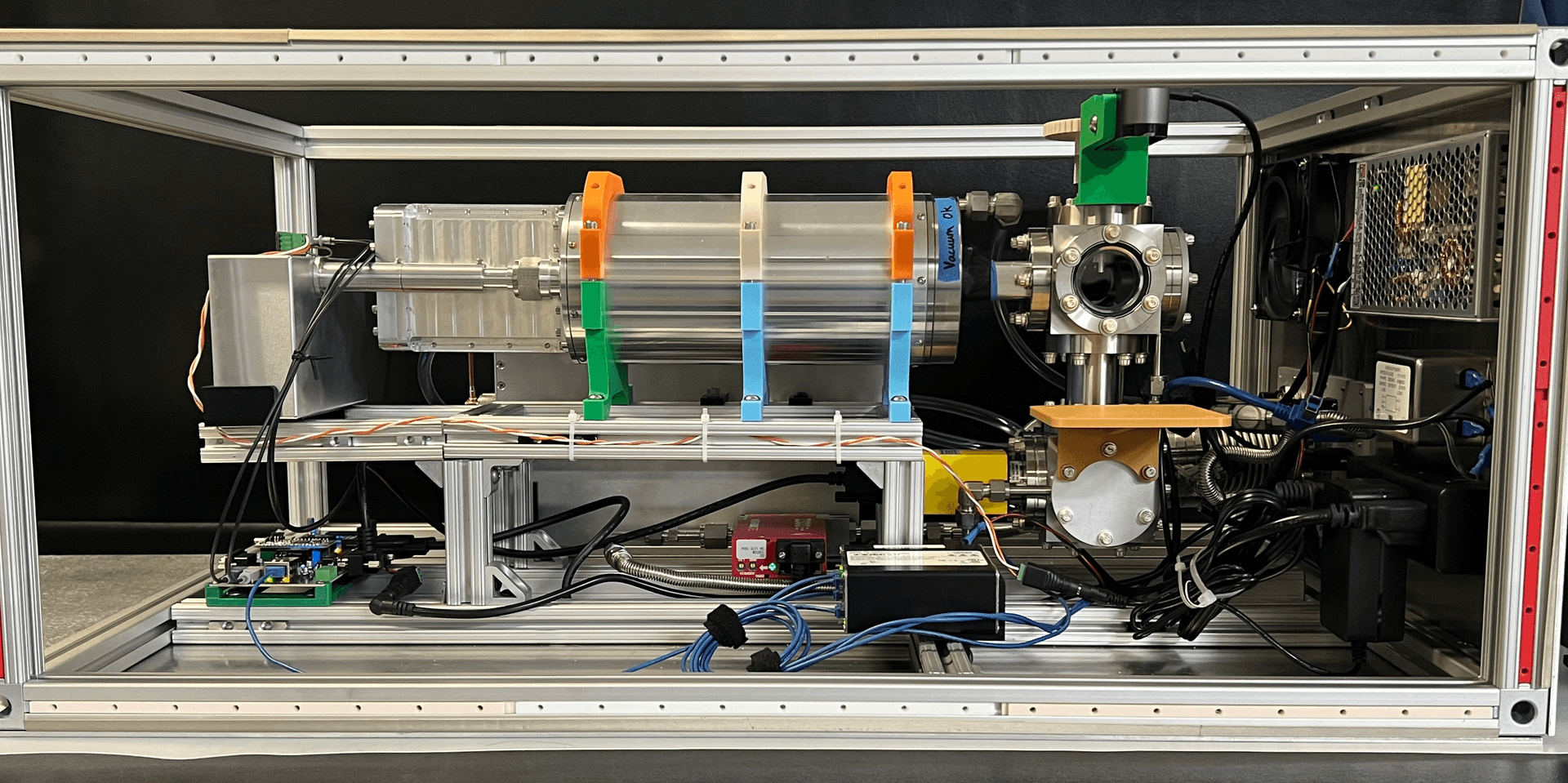 Alpha-E accelerator with front panel open